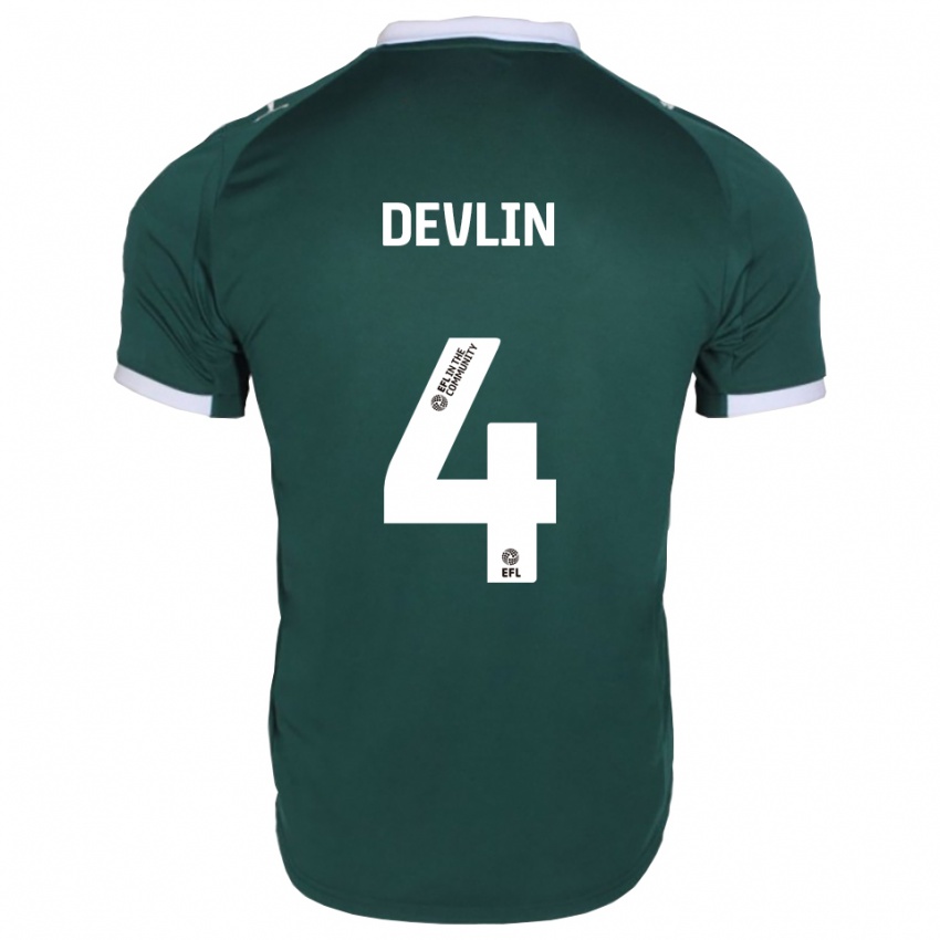 ילדים Billy Devlin #4 ירוק לבן ג'רזי ביתית 2025/26 חולצה קצרה