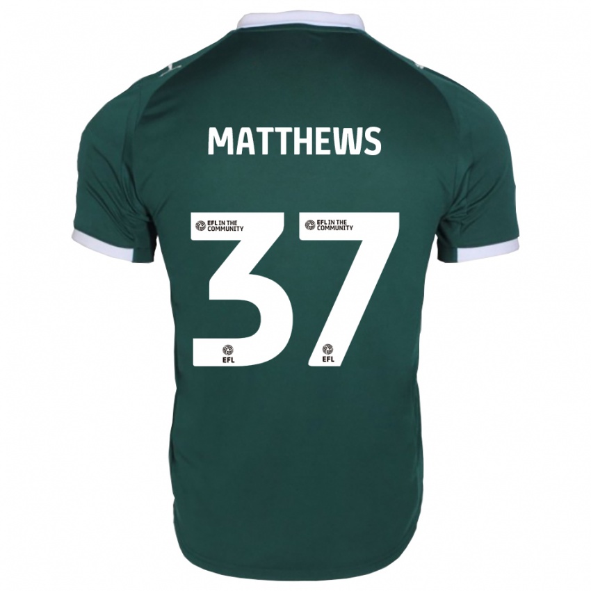 ילדים ג'ק מתיוס #37 ירוק לבן ג'רזי ביתית 2025/26 חולצה קצרה