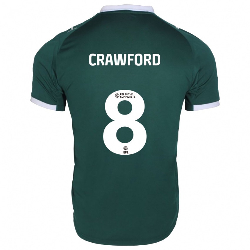 ילדים איימי קרופורד #8 ירוק לבן ג'רזי ביתית 2025/26 חולצה קצרה