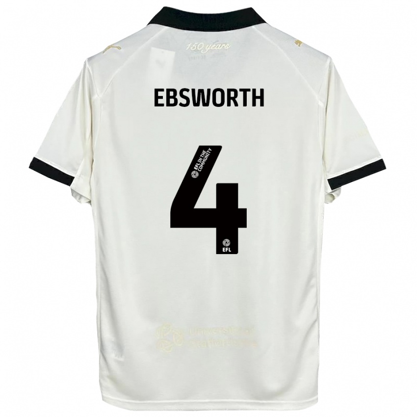 ילדים Danielle Ebsworth #4 לבן פנינה שחור ג'רזי ביתית 2025/26 חולצה קצרה