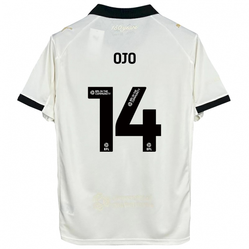 ילדים פאנסו אוג'ו #14 לבן פנינה שחור ג'רזי ביתית 2025/26 חולצה קצרה