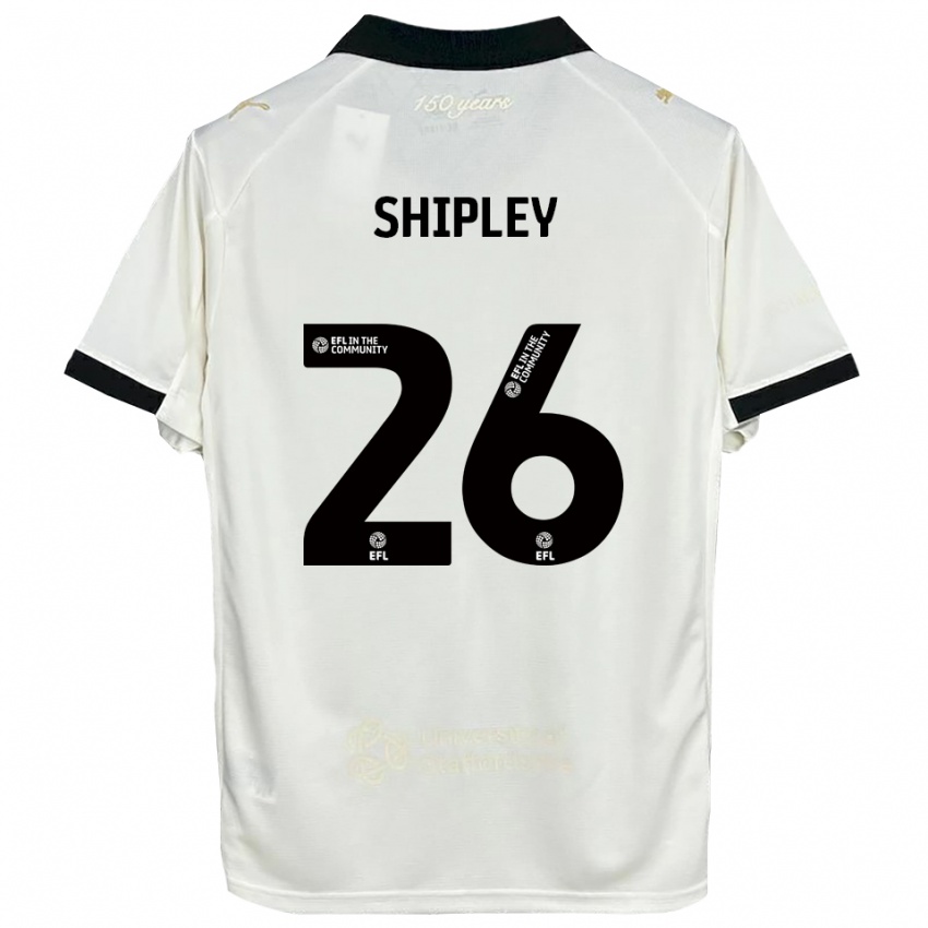 ילדים Jordan Shipley #26 לבן פנינה שחור ג'רזי ביתית 2025/26 חולצה קצרה