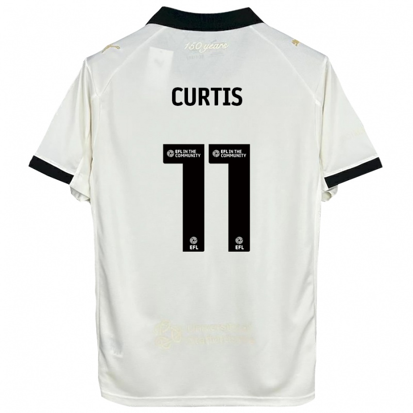 ילדים רונאן קרטיס #11 לבן פנינה שחור ג'רזי ביתית 2025/26 חולצה קצרה