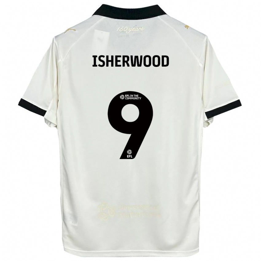 ילדים Macy Isherwood #9 לבן פנינה שחור ג'רזי ביתית 2025/26 חולצה קצרה