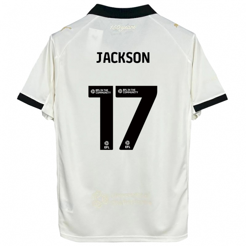 ילדים Freya Jackson #17 לבן פנינה שחור ג'רזי ביתית 2025/26 חולצה קצרה