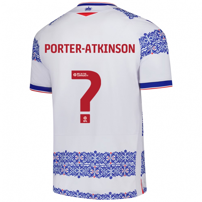 ילדים Jayden Porter-Atkinson #0 לבן כחול ג'רזי ביתית 2025/26 חולצה קצרה