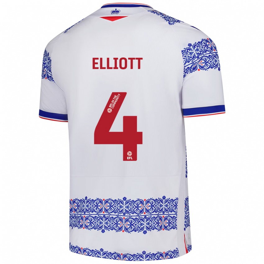ילדים בן אליוט #4 לבן כחול ג'רזי ביתית 2025/26 חולצה קצרה