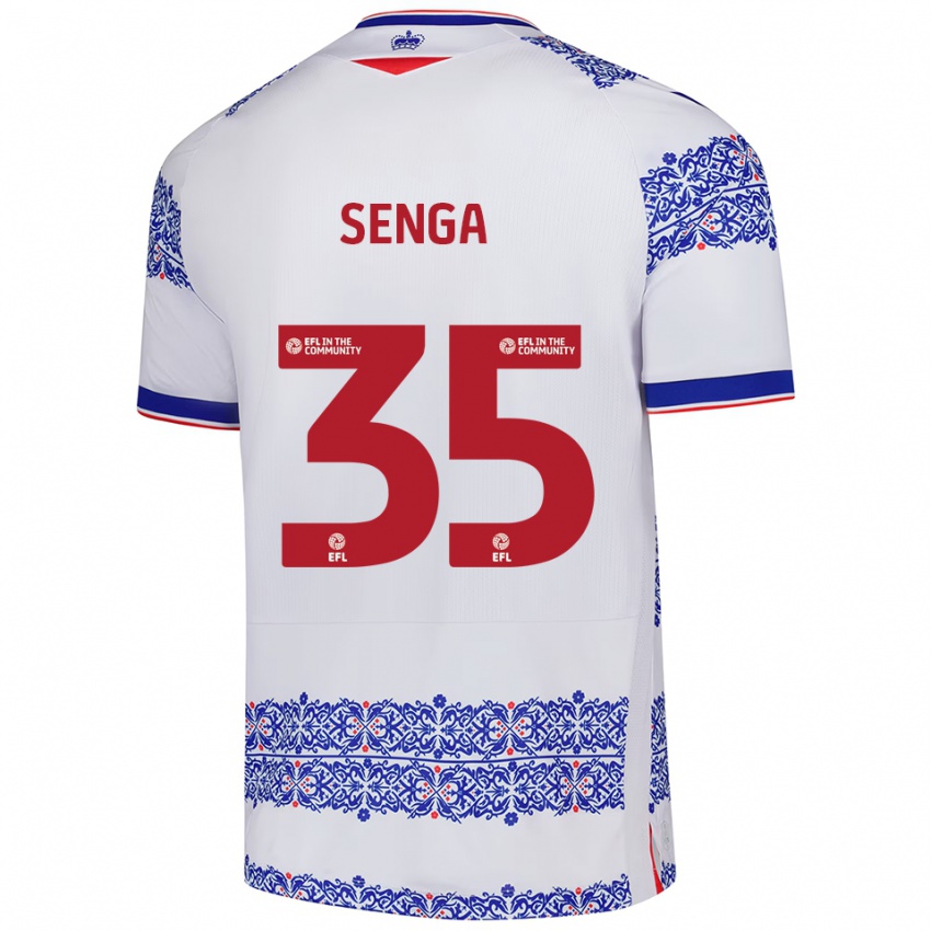 ילדים ג׳ק מישל סנגה-אנגויי #35 לבן כחול ג'רזי ביתית 2025/26 חולצה קצרה