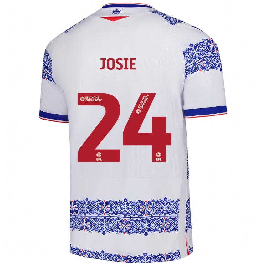 ילדים ג'וזי לונגהורסט #24 לבן כחול ג'רזי ביתית 2025/26 חולצה קצרה