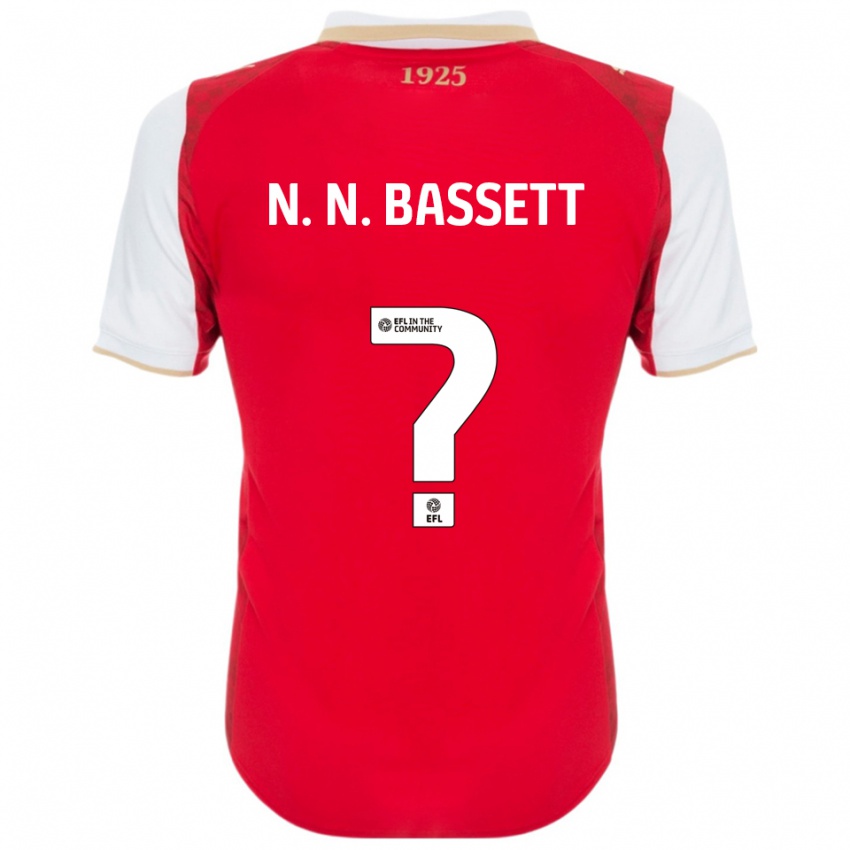 ילדים Bassett #0 אדום לבן ג'רזי ביתית 2025/26 חולצה קצרה