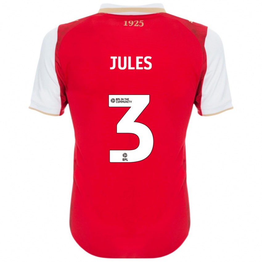 ילדים זאק ג'ולס #3 אדום לבן ג'רזי ביתית 2025/26 חולצה קצרה