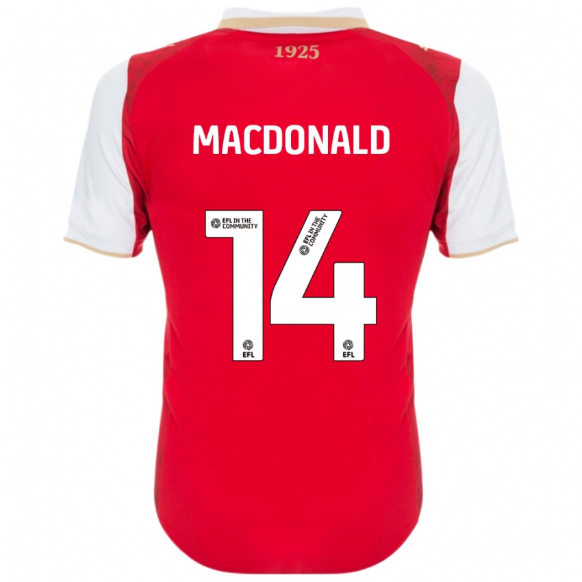 ילדים אלכס מקדונלד #14 אדום לבן ג'רזי ביתית 2025/26 חולצה קצרה