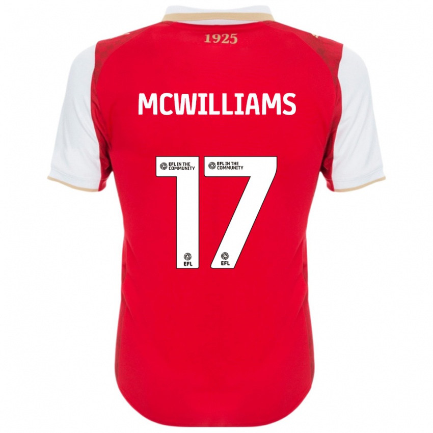 ילדים שון מקוויליאמס #17 אדום לבן ג'רזי ביתית 2025/26 חולצה קצרה