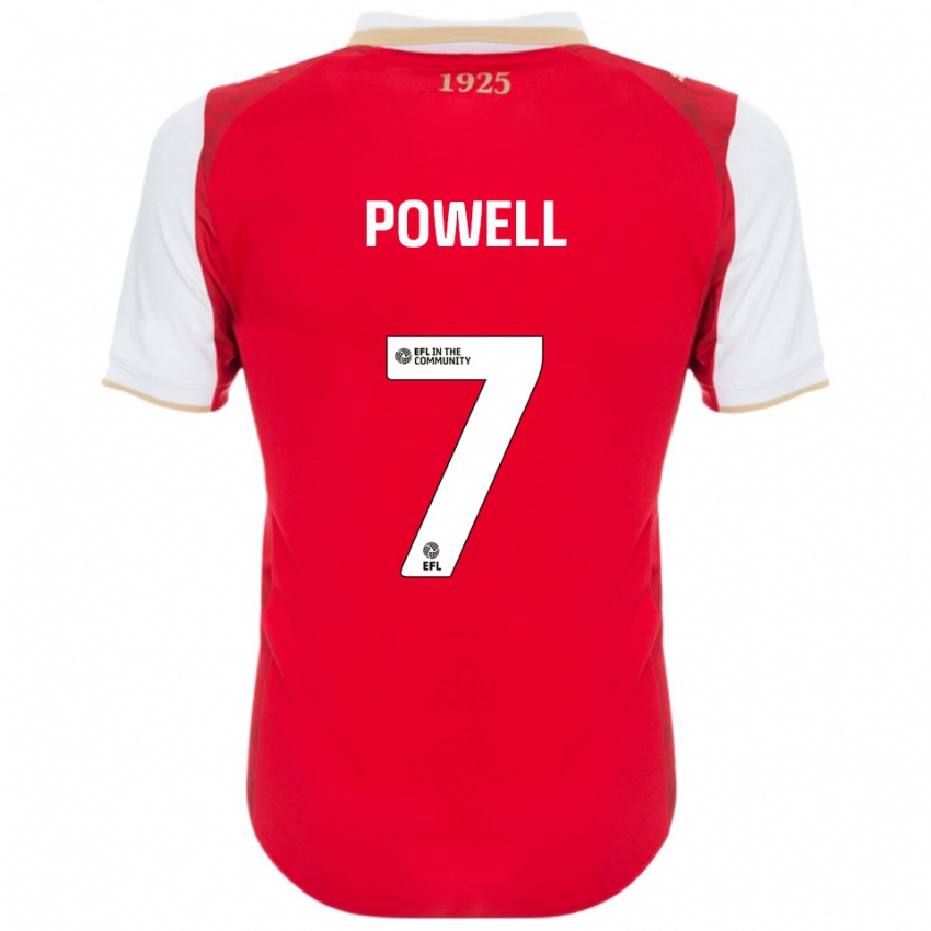 ילדים ג׳ו פאוול #7 אדום לבן ג'רזי ביתית 2025/26 חולצה קצרה