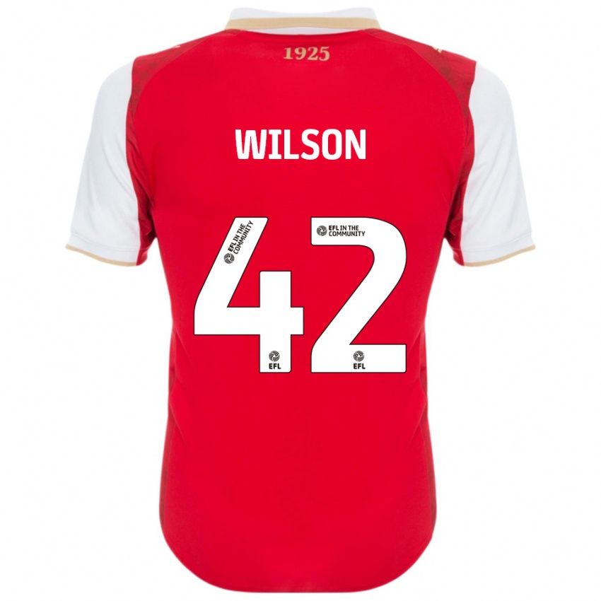 ילדים Reece Wilson #42 אדום לבן ג'רזי ביתית 2025/26 חולצה קצרה