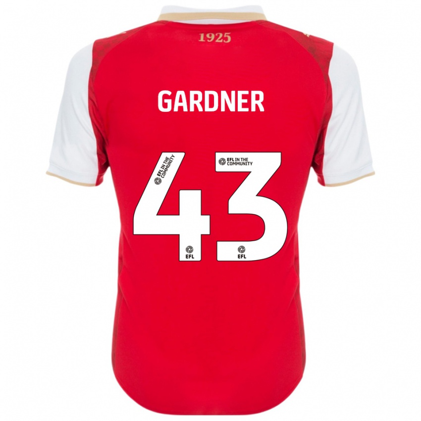 ילדים Dean Gardner #43 אדום לבן ג'רזי ביתית 2025/26 חולצה קצרה