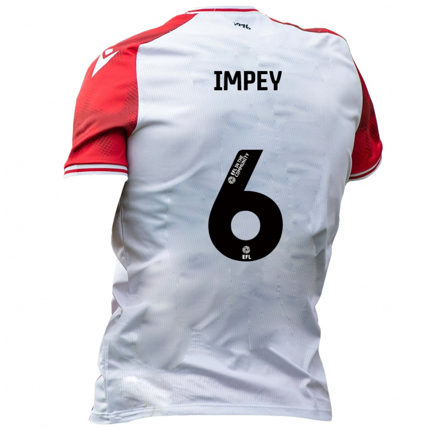 ילדים פרנקי אימפיי #6 לבן אדום ג'רזי ביתית 2025/26 חולצה קצרה