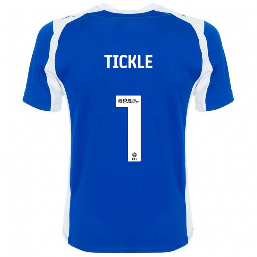 ילדים סם טיקל #1 כחול לבן ג'רזי ביתית 2025/26 חולצה קצרה