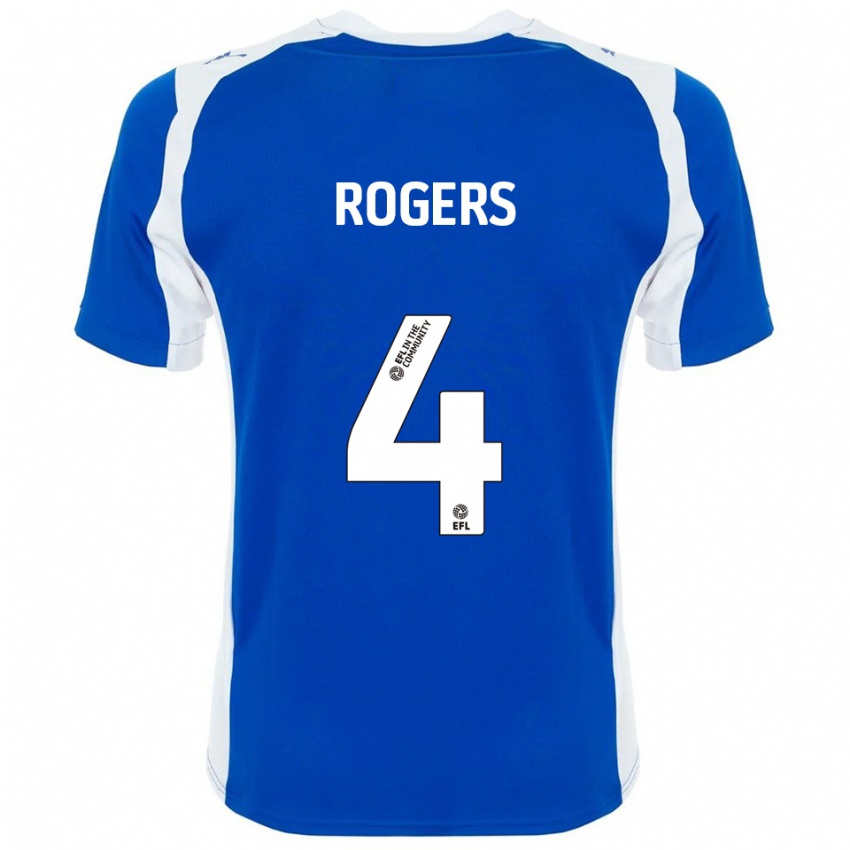 ילדים Jack Rogers #4 כחול לבן ג'רזי ביתית 2025/26 חולצה קצרה