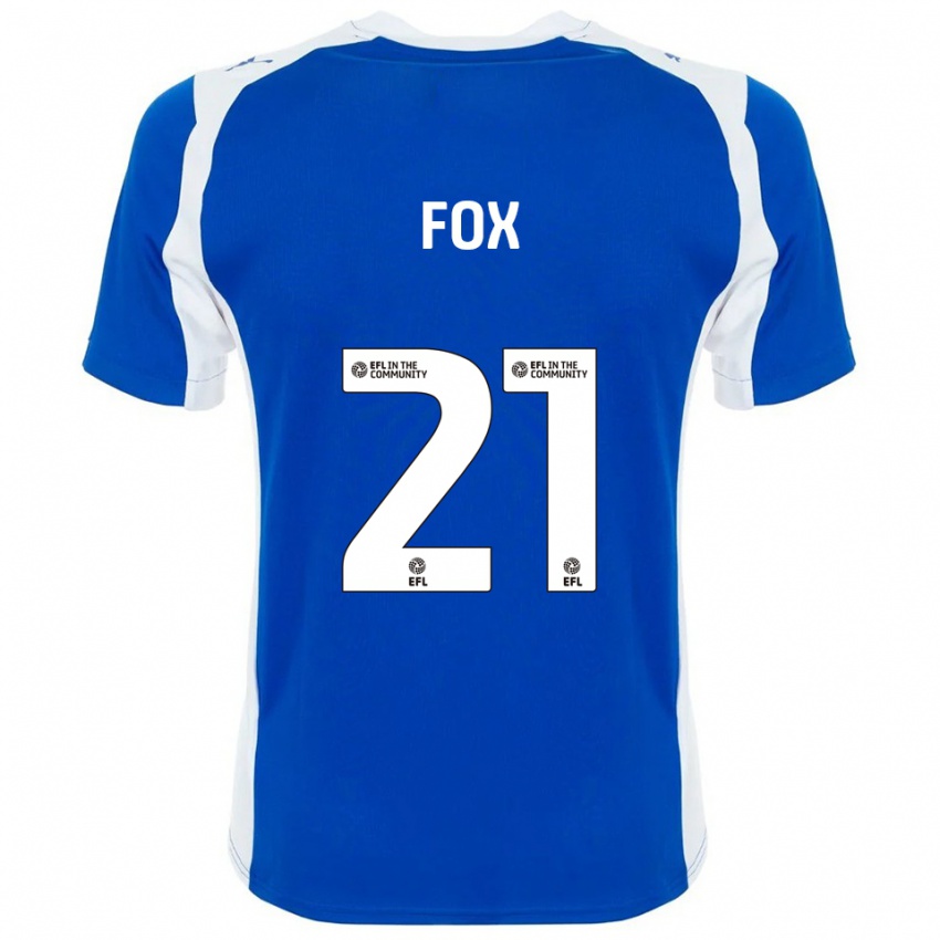 ילדים מורגן פוקס #21 כחול לבן ג'רזי ביתית 2025/26 חולצה קצרה