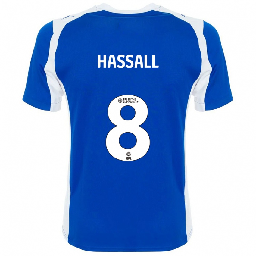 ילדים Molly Hassall #8 כחול לבן ג'רזי ביתית 2025/26 חולצה קצרה