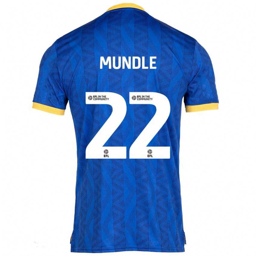 ילדים Alyssia Mundle #22 כחול נייבי צהוב ג'רזי ביתית 2025/26 חולצה קצרה