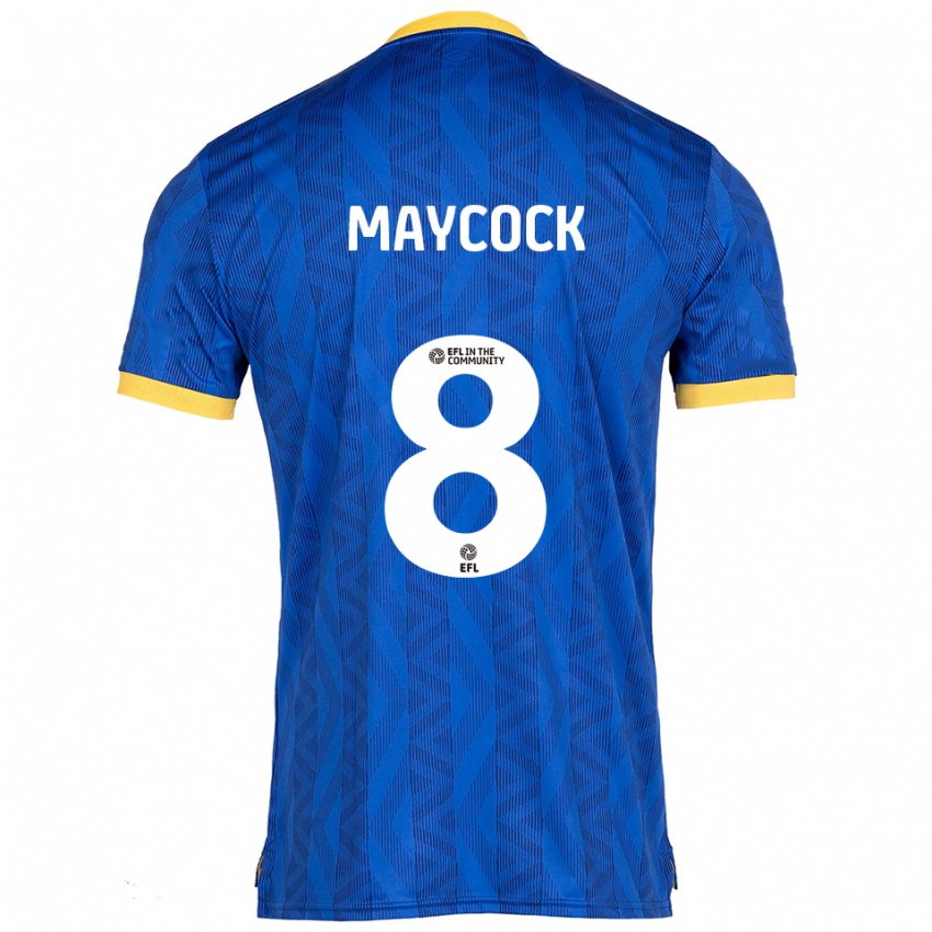 ילדים קאלום מייקוק #8 כחול נייבי צהוב ג'רזי ביתית 2025/26 חולצה קצרה