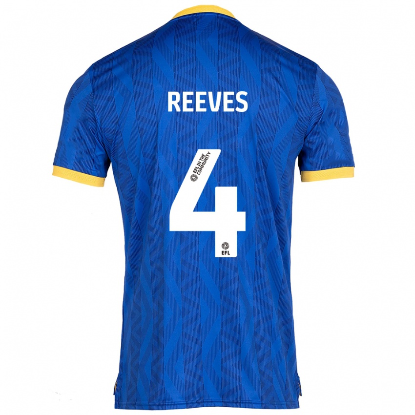 ילדים ג'ייק ריבס #4 כחול נייבי צהוב ג'רזי ביתית 2025/26 חולצה קצרה