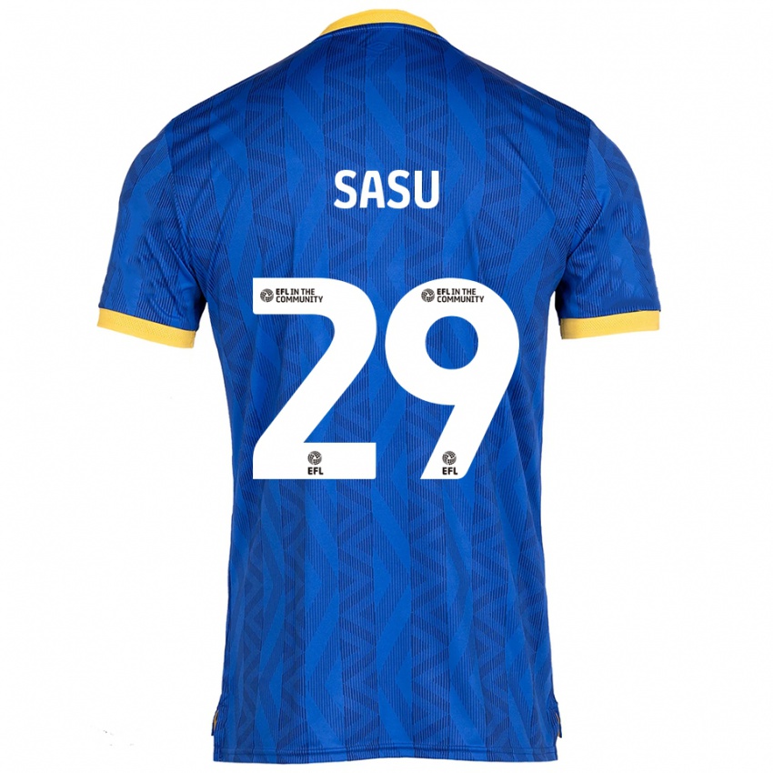 ילדים ארון סאסו #29 כחול נייבי צהוב ג'רזי ביתית 2025/26 חולצה קצרה