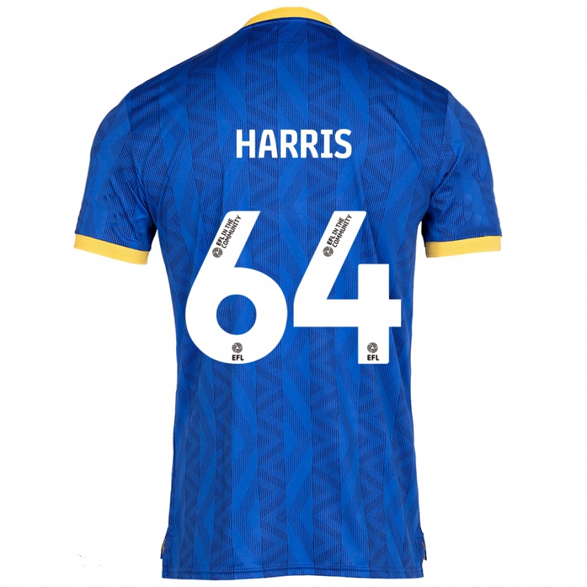 ילדים Conor Harris #64 כחול נייבי צהוב ג'רזי ביתית 2025/26 חולצה קצרה