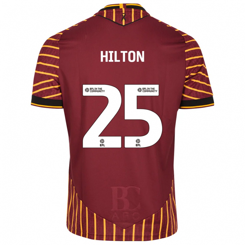 ילדים ג׳ו הילטון #25 כתום בורדו ג'רזי ביתית 2025/26 חולצה קצרה
