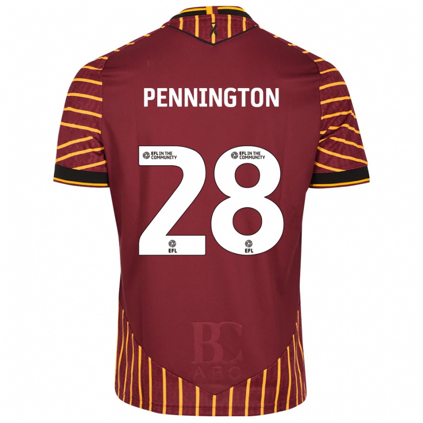 ילדים מת׳יו פנינגטון #28 כתום בורדו ג'רזי ביתית 2025/26 חולצה קצרה