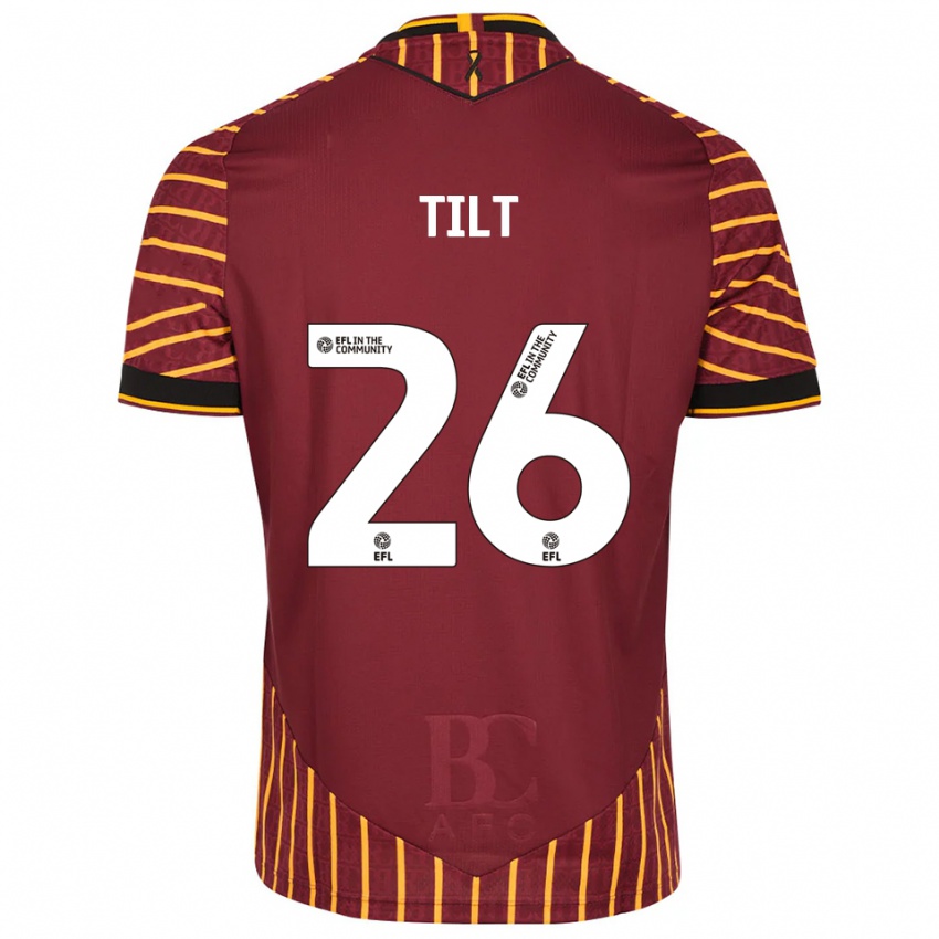 ילדים קרטיס טילט #26 כתום בורדו ג'רזי ביתית 2025/26 חולצה קצרה