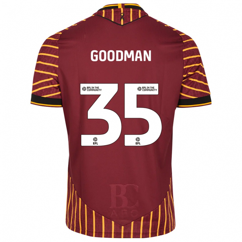 ילדים ג'ורג' גודמן #35 כתום בורדו ג'רזי ביתית 2025/26 חולצה קצרה