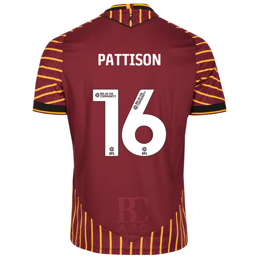 ילדים אלכס פטיסון #16 כתום בורדו ג'רזי ביתית 2025/26 חולצה קצרה