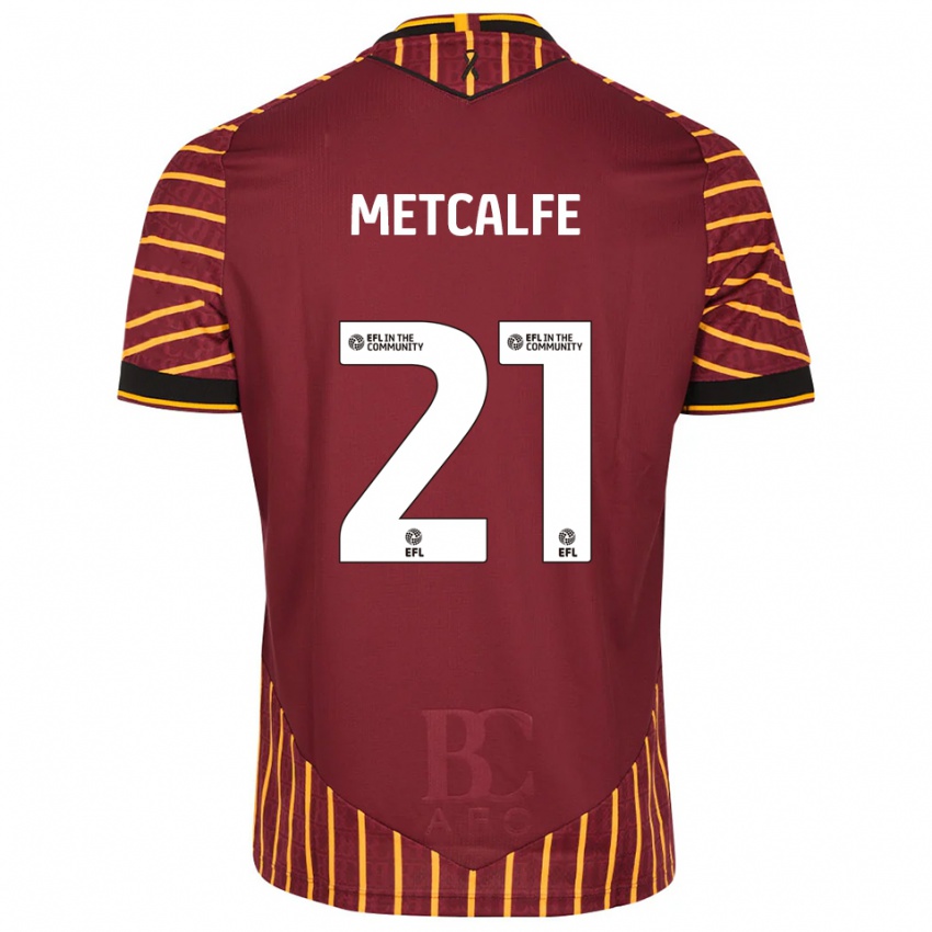 ילדים ינסון מטקאלף #21 כתום בורדו ג'רזי ביתית 2025/26 חולצה קצרה