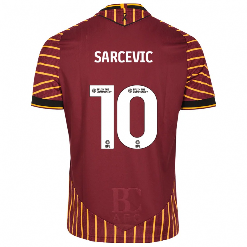 ילדים אנטוני סרסוויק #10 כתום בורדו ג'רזי ביתית 2025/26 חולצה קצרה