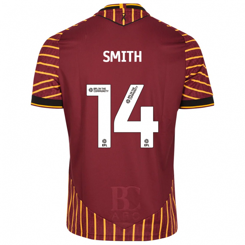 ילדים Tyler Smith #14 כתום בורדו ג'רזי ביתית 2025/26 חולצה קצרה