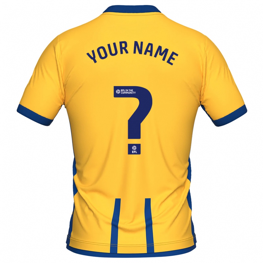ילדים השם שלך #0 צהוב כחול ג'רזי ביתית 2025/26 חולצה קצרה