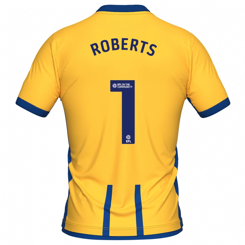 ילדים ליאם רוברטס #1 צהוב כחול ג'רזי ביתית 2025/26 חולצה קצרה