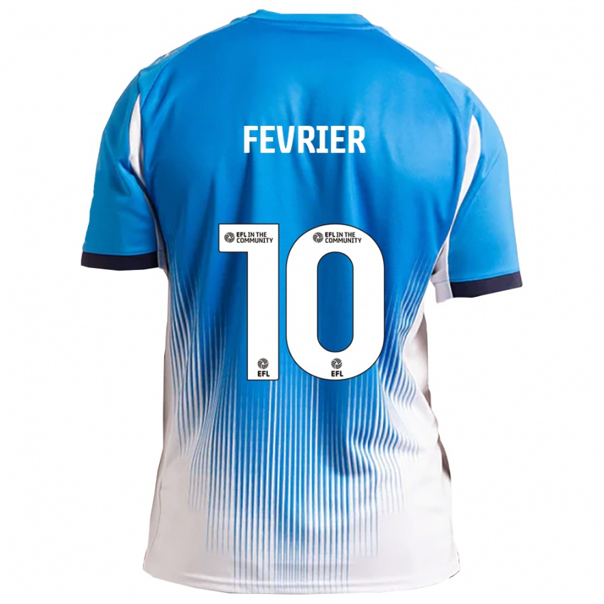 ילדים Jayden Fevrier #10 כחול לבן ג'רזי ביתית 2025/26 חולצה קצרה