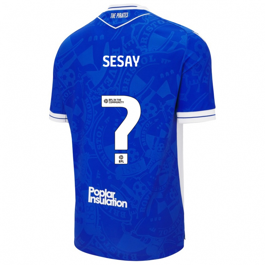 ילדים מאליק ססאי #0 כחול לבן ג'רזי ביתית 2025/26 חולצה קצרה