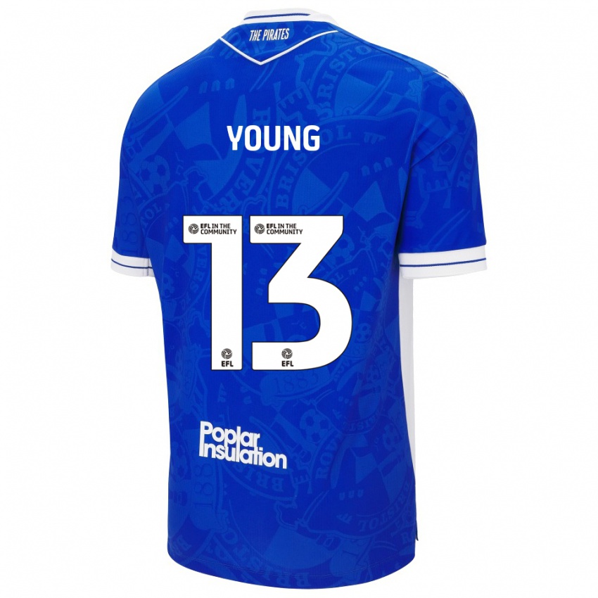 ילדים בראד יאנג #13 כחול לבן ג'רזי ביתית 2025/26 חולצה קצרה