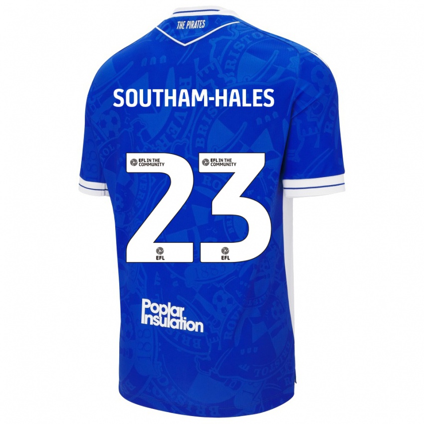 ילדים מקאולי סאות'ם-היילס #23 כחול לבן ג'רזי ביתית 2025/26 חולצה קצרה