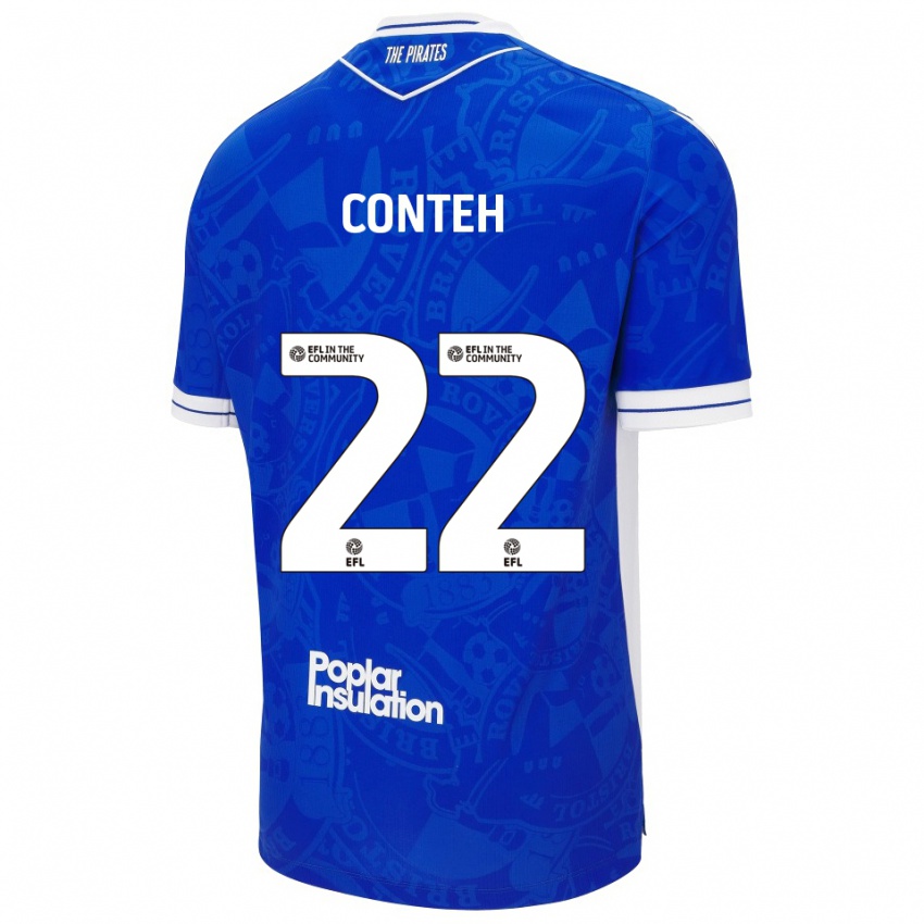 ילדים קמיל קונטה #22 כחול לבן ג'רזי ביתית 2025/26 חולצה קצרה