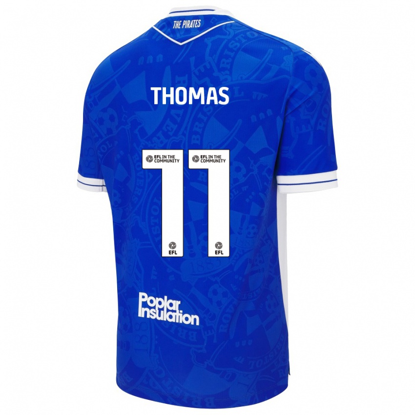 ילדים לוק תומאס #11 כחול לבן ג'רזי ביתית 2025/26 חולצה קצרה