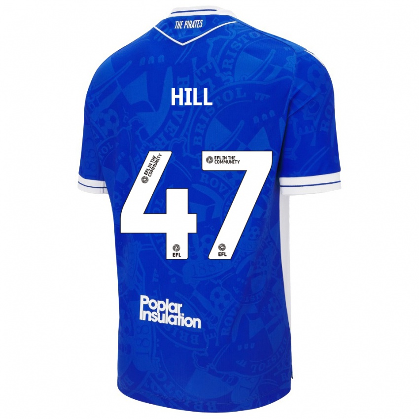 ילדים קיאן היל #47 כחול לבן ג'רזי ביתית 2025/26 חולצה קצרה