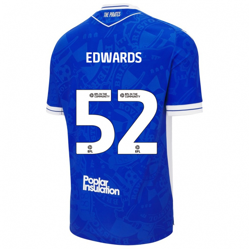 ילדים Max Edwards #52 כחול לבן ג'רזי ביתית 2025/26 חולצה קצרה