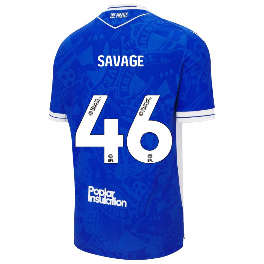 ילדים Taelan Savage #46 כחול לבן ג'רזי ביתית 2025/26 חולצה קצרה