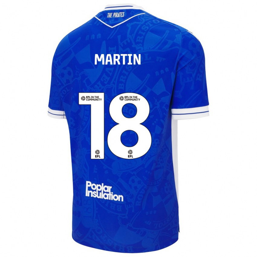 ילדים Chris Martin #18 כחול לבן ג'רזי ביתית 2025/26 חולצה קצרה